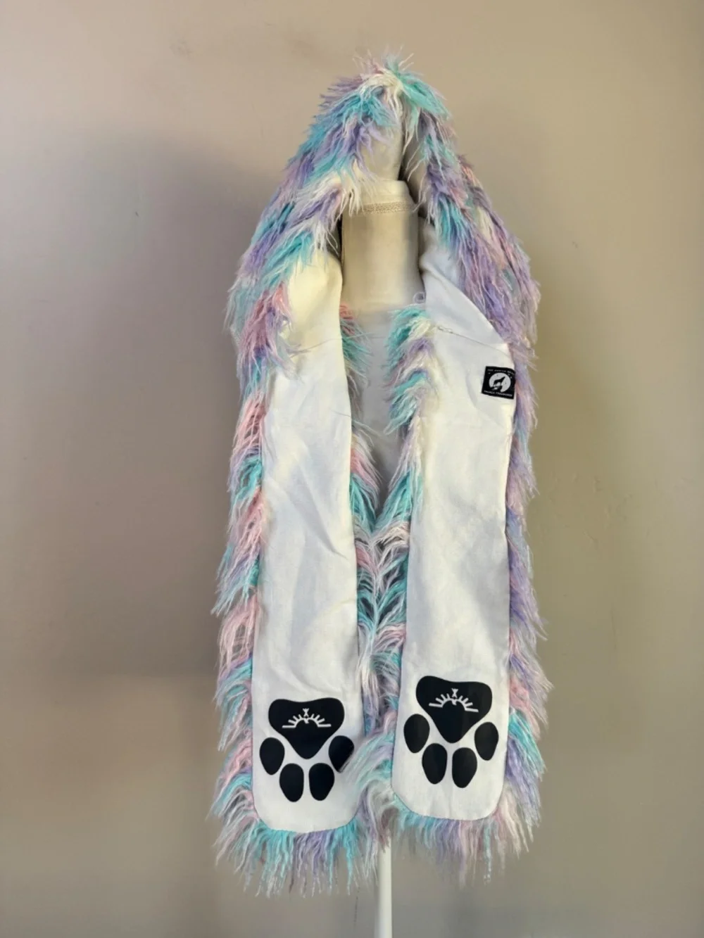 SPIRITHOODS Aurora Bunny Hood Collectors Edition Faux Fur Pastels Rave - Picture 9 of 13